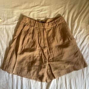 Zara high waist khaki safari short size L